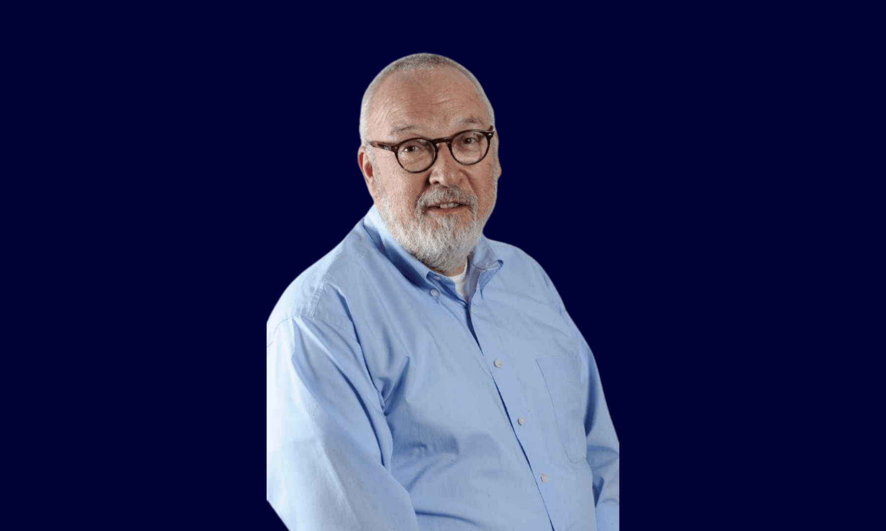 Vrijwilliger Gerrit Davelaar blauwe achtergrond