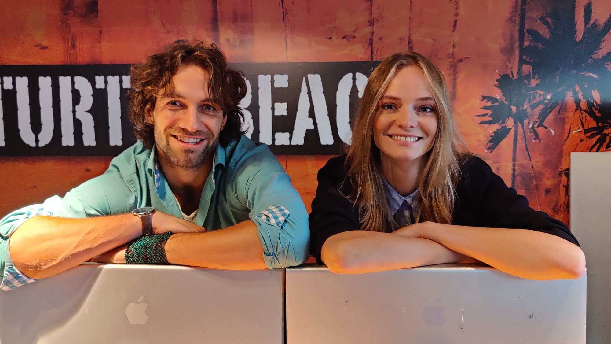 Michiel&Nimue tijdens opnames