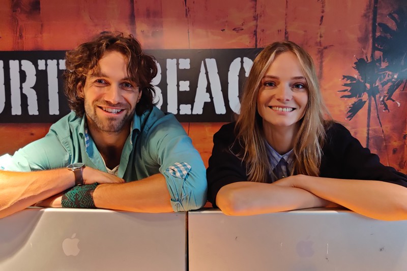 Michiel&Nimue tijdens opnames