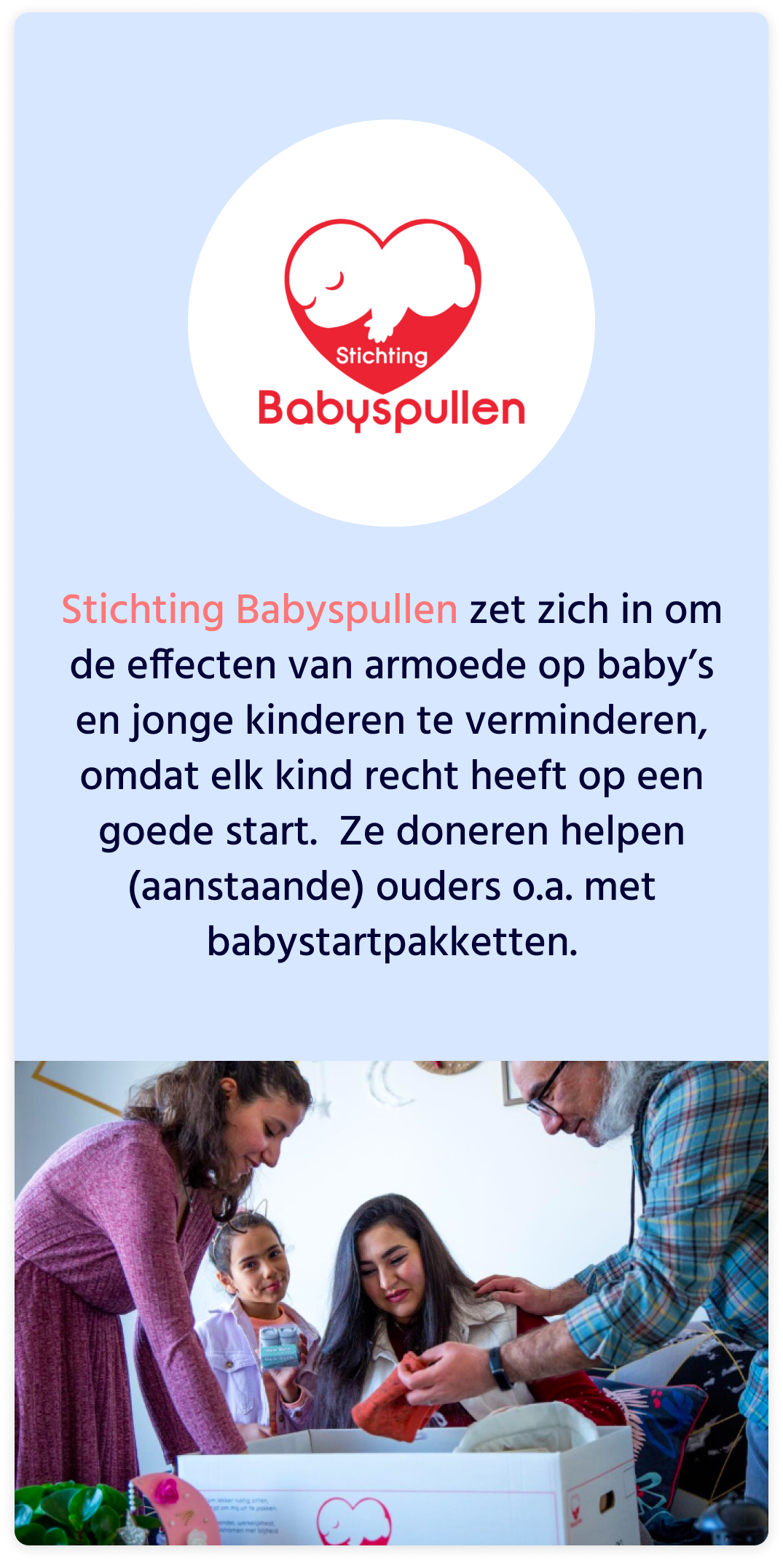Foto van babystartpakket van Stichting Babyspullen