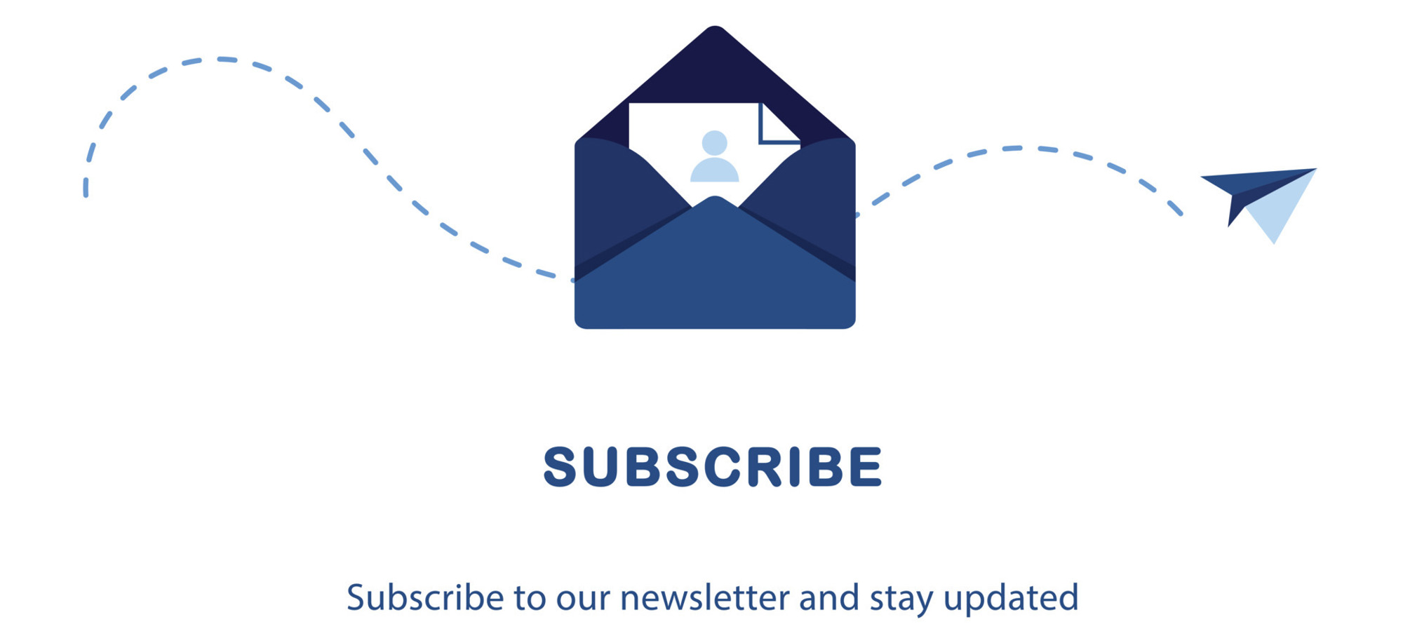 Banner Illustration Of Email Marketing Subscription To Newsletter News Offers Promotions A Letter In An Envelope Buttons Template Subscribe Submit Send By Mail Blue And White Eps 10 Vector