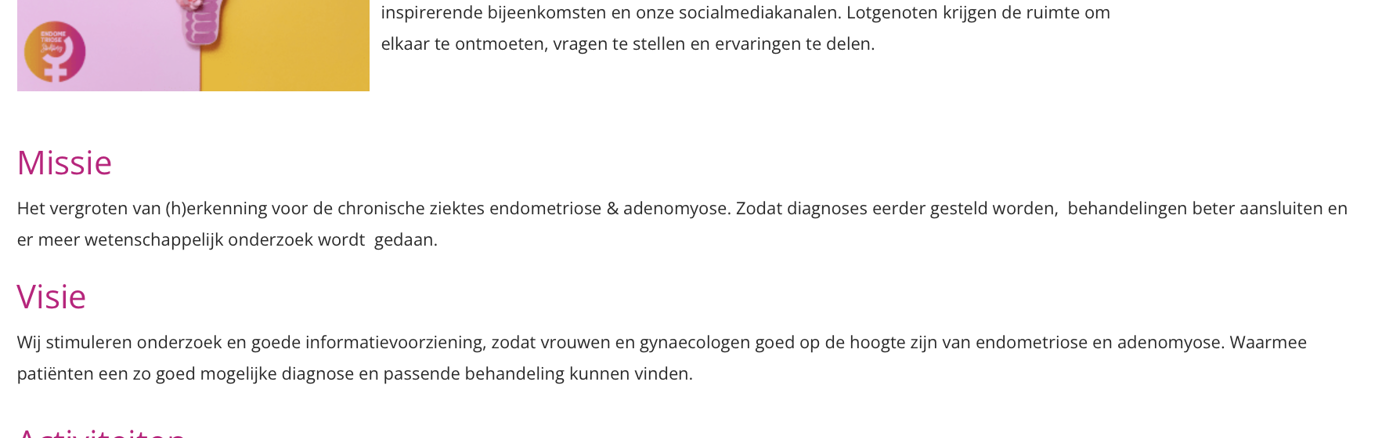 SEO-teksten over endometriose en adenomyose