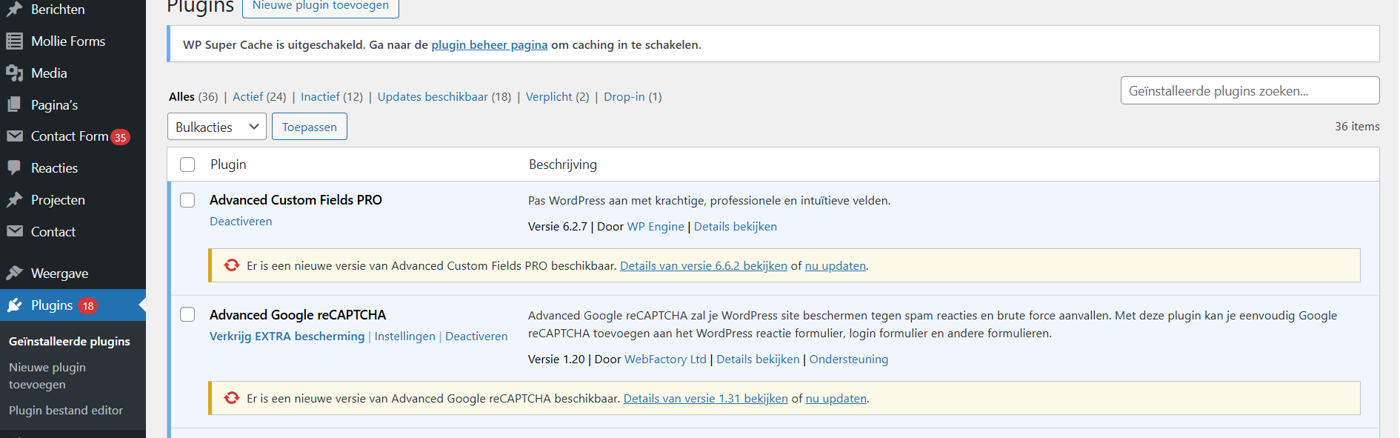 WordPress Update naar 6.9 voor Technolab